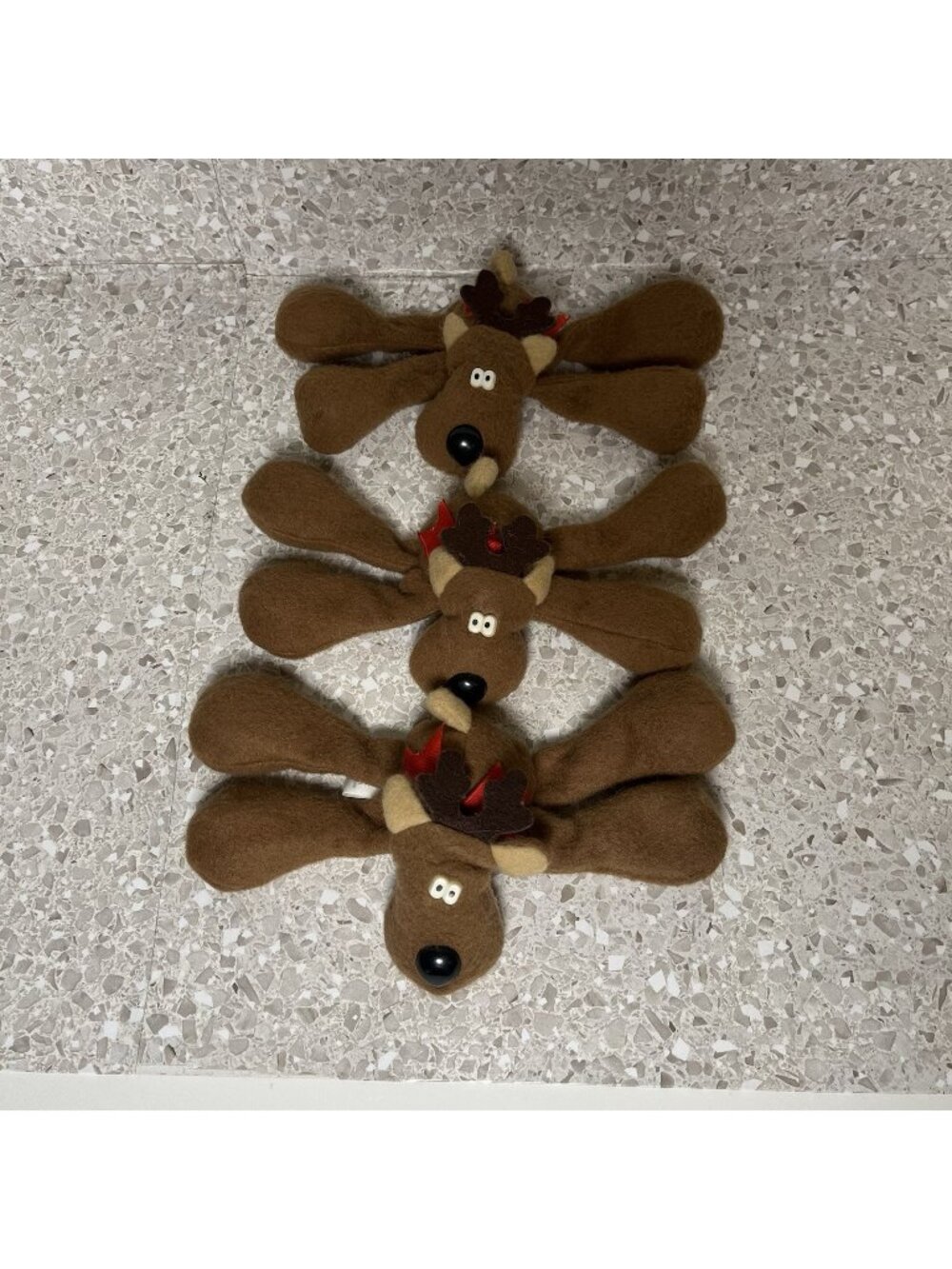 3 Vintage Hallmark Rodney the Reindeer Plush Stuffed Animals Christmas 1988 READ